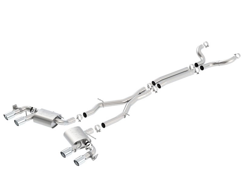 Borla ATAK 140727 Cat-Back Exhaust with Quad Polished Tips-Retains NPP
