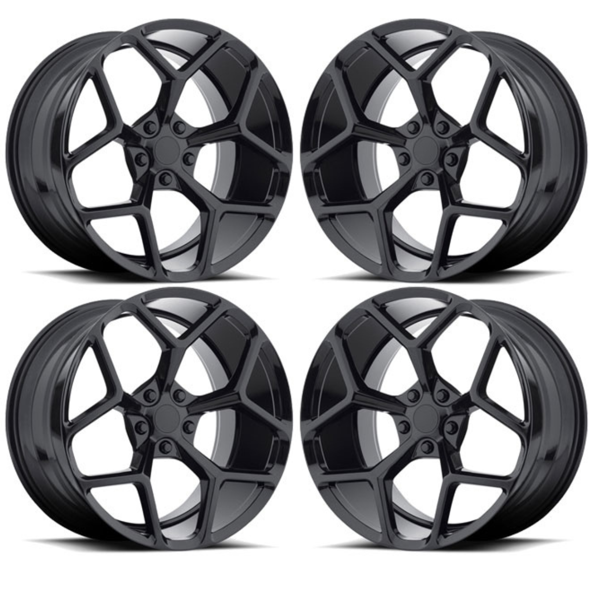 GIANTSR-2 完組ホイール Fr.Rrブラック MRR M228 Z28 Style Wheels, Gloss Black, 20x9 & 20x10