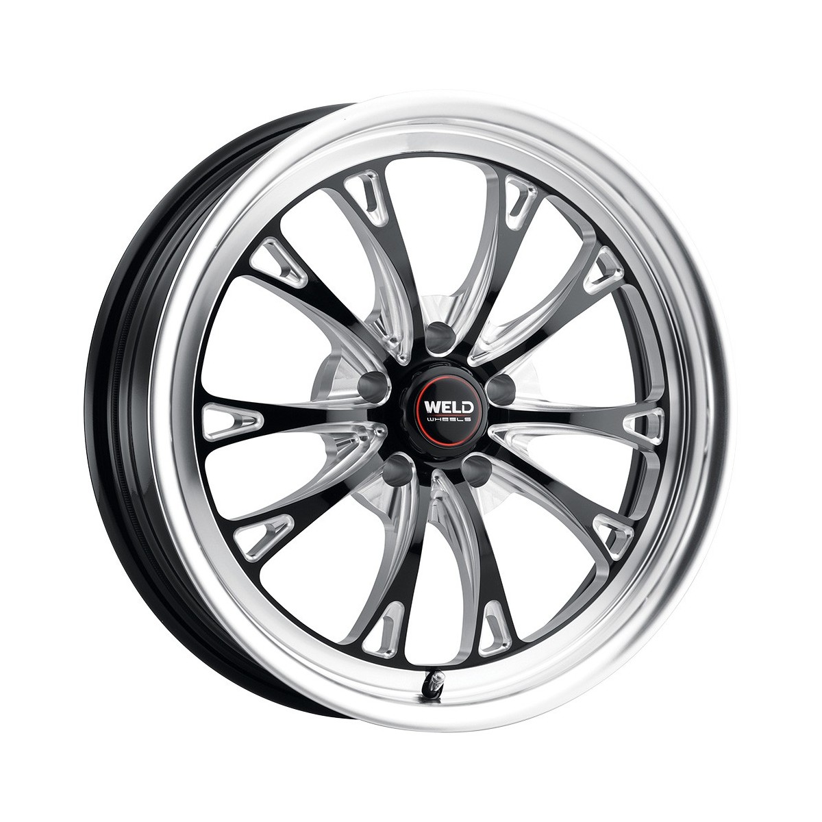 Weld S157 Belmont Drag, 18x5, Gloss Milled Black