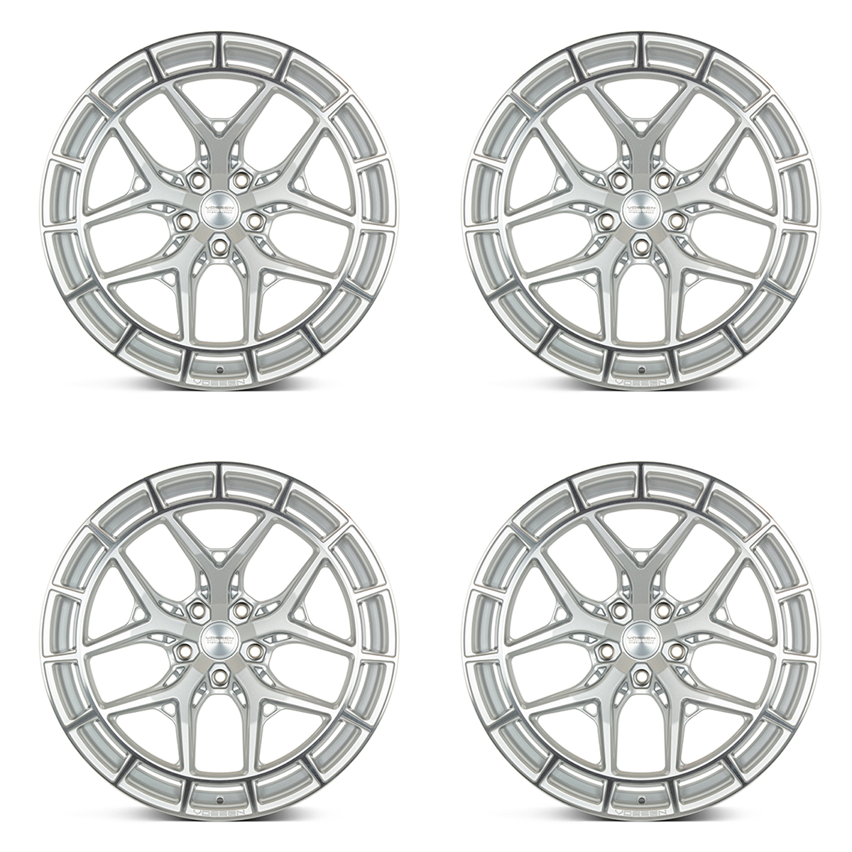 Vossen HFX-1 Hybrid Forged Wheel Set, Silver Polished, 20x9.5 +25