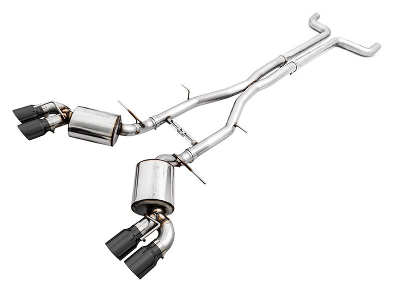 Image of AWE Touring Edition 3" Cat-Back Exhaust System w/ 4.5" Quad Diamond Black Tips, Non-Resonated :: 2016-2024 Camaro SS & ZL1