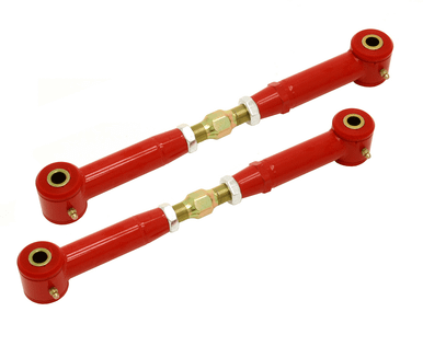 BMR Adjustable Rear Toe Rods, Polyurethane Bushings, Red