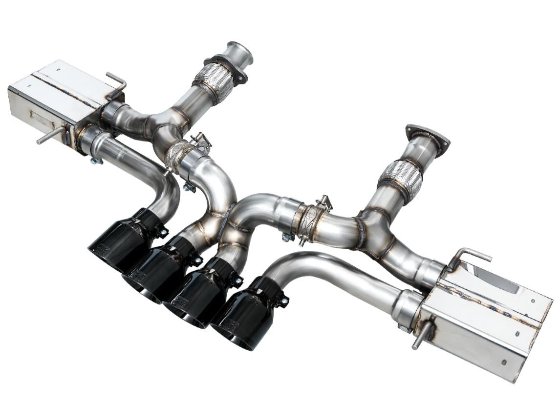 Image of AWE SwitchPath 3" Cat-Back Exhaust System w/ 4.5" Diamond Black Tips :: 2023-2024 C8 Corvette Z06