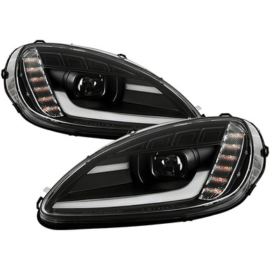 Spyder Apex Series Sequential Headlights, Clear Lens and Black Housing