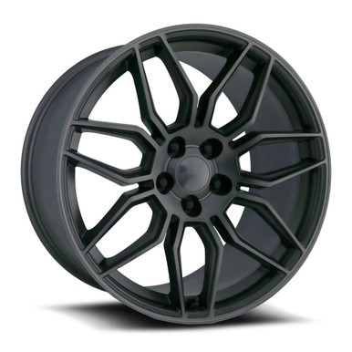 FR 401F C8 Z06 Replica Rear Wheel, Titanium Machined Face w\Dark