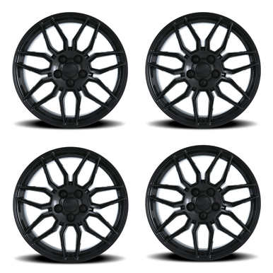 FR 401F C8 Z06 Replica Wheel Set, Gloss Black, 19x10 & 20x12