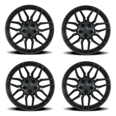 FR 401F C8 Z06 Replica Wheel Set, Titanium Machined Face w\Dark