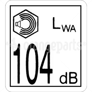 MITSUBISHI CAT 91A8207200 LABEL NOISE EMISSION 104 UNICARRIERS