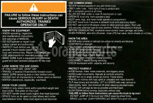 HYSTER 327031 STICKER INSTRUCTIONS