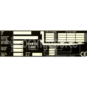 LINDE 0009382370 IDENTIFICATION PLATE