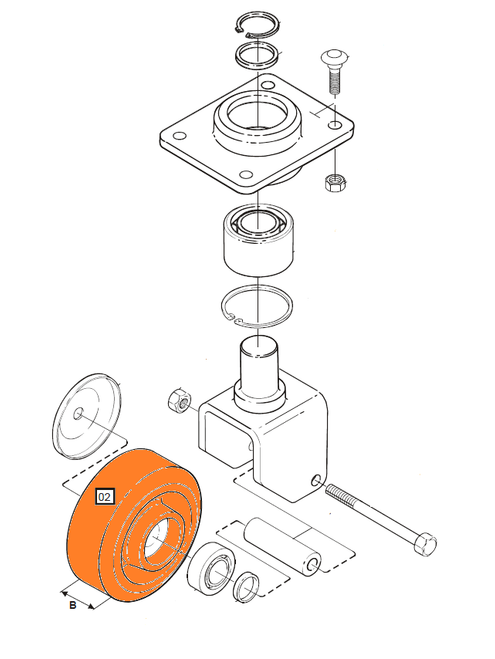 BT 134698 WHEEL SUPPORTING POLY
