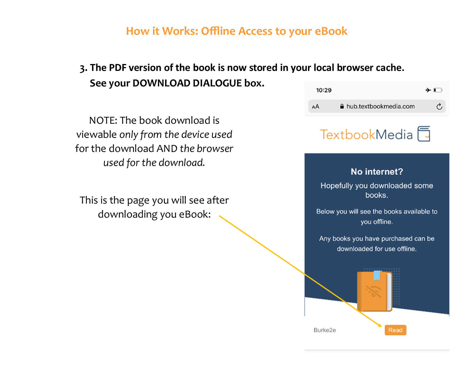 Step 3: Offline page showing downloaded book