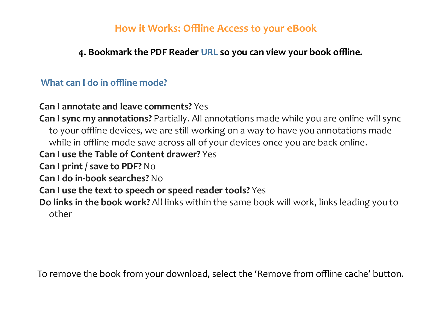 Step 4: What you can do in offline mode