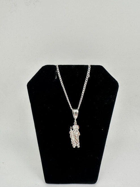 .925 sterling silver san judas w/ 2mm chain