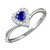 .925 Sterling Silver Blue Heart Ring with CZ