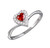 .925 Sterling Silver Red Heart Ring with CZ