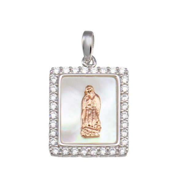 Two-Toned 925 Sterling Silver Virgin Mary