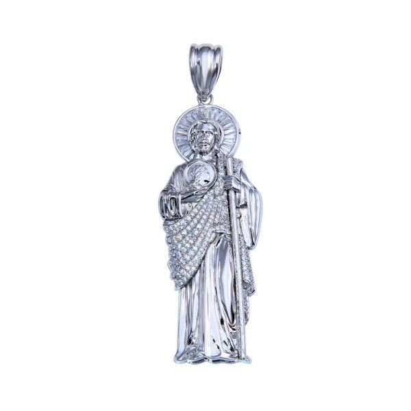 925 Sterling Silver Clear CZ St Jude