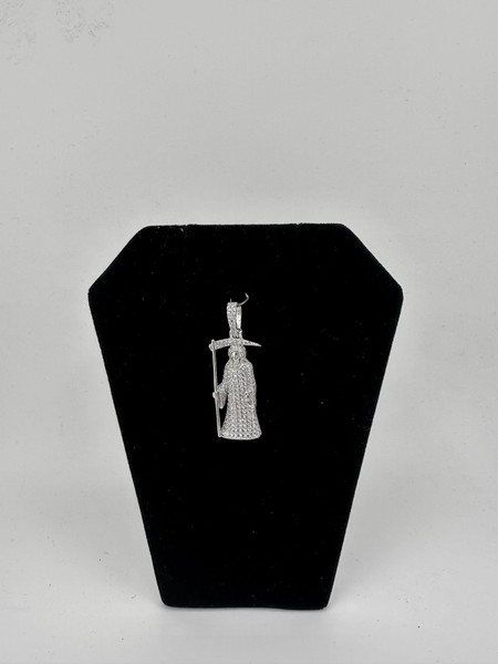 .925 sterling silver santa muerte cz