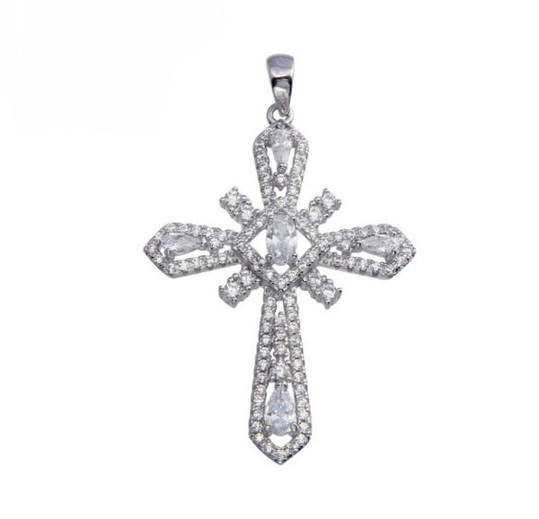 925 Sterling Silver CZ Cross