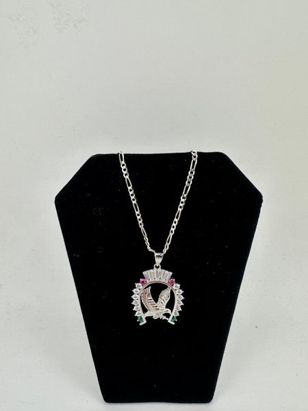 .925 sterling silver Mx Eagle w/ 2 mm chain