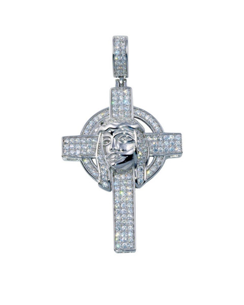 925 Sterling Silver CZ Jesús Cross