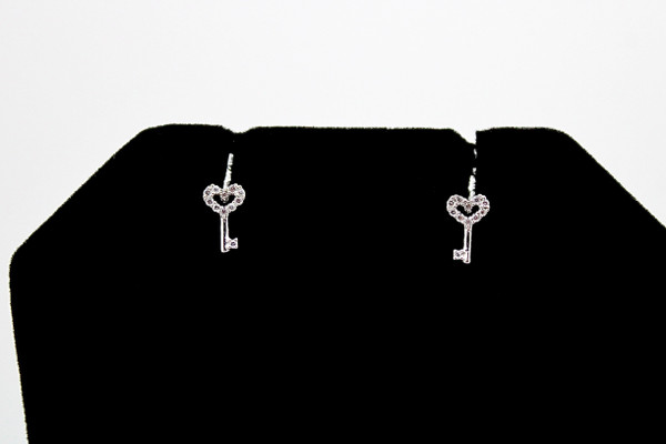 Key Heart Earrings