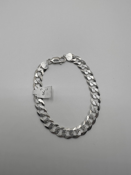 .925 Sterling Silver 9mm curb bracelet