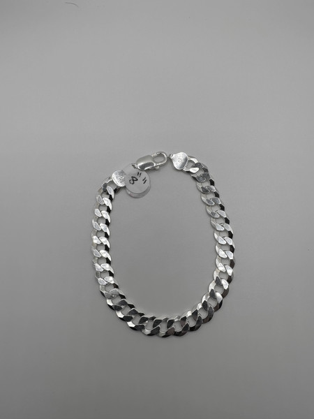 .925 Sterling Silver 8mm curb bracelet