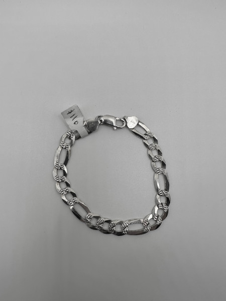 .925 Sterling Silver mm fiagro diamond cut bracelet