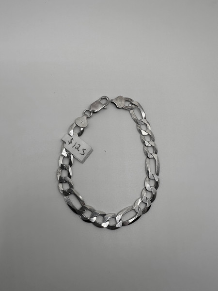 .925 Sterling Silver 8.5mm figaro bracelet