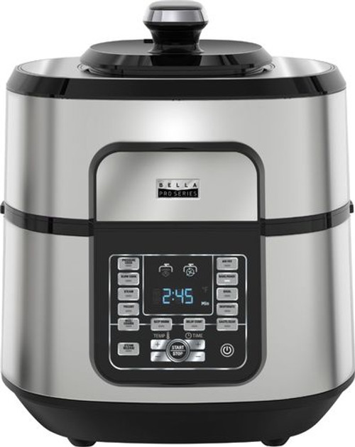 Bella - Pro Series 6.5qt Digital Multi Cooker with Air Fryer - Stainless Steel