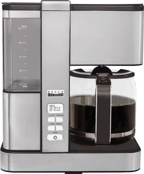 Bella Pro Series - 12-Cup Programmable Flavor Infusion Coffee Maker - Stainless Steel