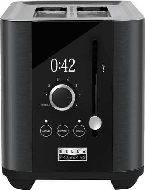Bella Pro Series - 2-Slice Digital Touchscreen Toaster - Black Stainless Steel
