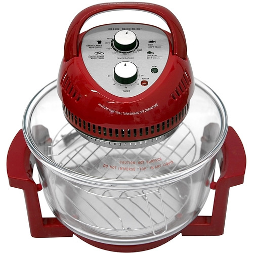 Big Boss - Oil-less Air Fryer, 16 Quart, 1300W, Easy Operation with Built in timer - Red