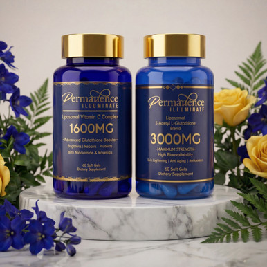 PERMANENT WHITENING PILLS ILLUMINATE S-ACETYL & VITAMIN C COMBO ~ Skin  Lightening Power Duo For Best Results