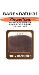 Sensationnel 100% Virgin Remi Bundle Hair Bare & Natural BRAZILIAN FULL LACE TOP PIECE(Closure) | WigExtensionSale.com