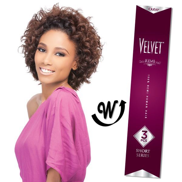 Outre 100% Remy Human Hair Weave Velvet Remi 3pcs RETRO CURL