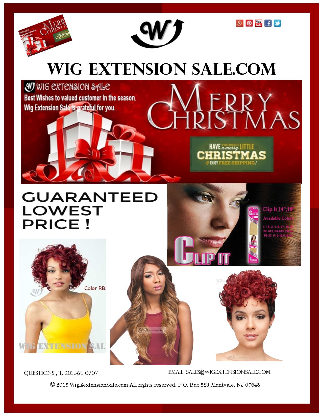 Christmas Best Wishes to customers Wig Extension