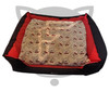 Dog Bed Square Cosy - Large (80cm x 80cm) - Black / Red Trim with Cushion