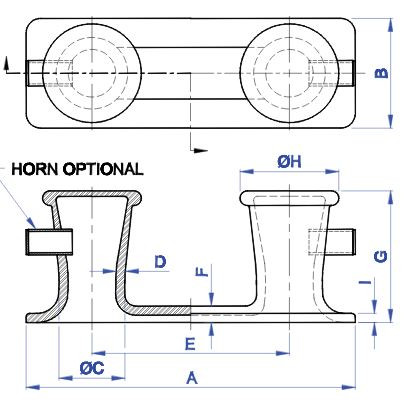 Bitt - 8" Double Cast Steel