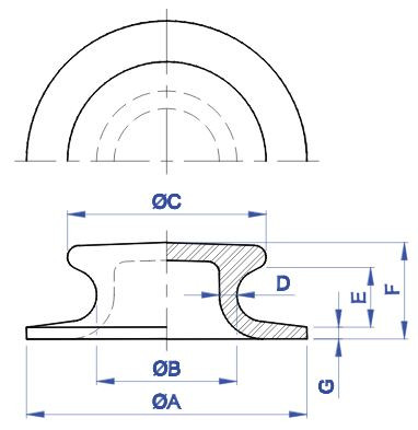 Button Chock - 6" Cast Steel