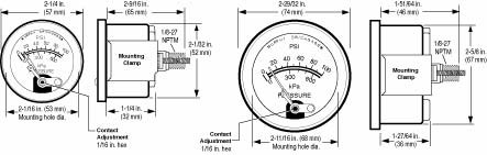 Oil Pressure Gauge A20P / A25P Murphy