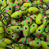 The DELUXE KNOCK OUT Series are a great addition to you tackle Box, Poured on a 2/0 3052 Eagle Claw Hook Black Nickel. Painted with BIG SKY custom KRYPTONITE glow powder paint, as well have a Amazing new 3D EYES .
These are a great jig for Perch, Walleye , Pike , Burbot.
Line them up and KNOCK then OUT with Big Sky Knockout Jigs 