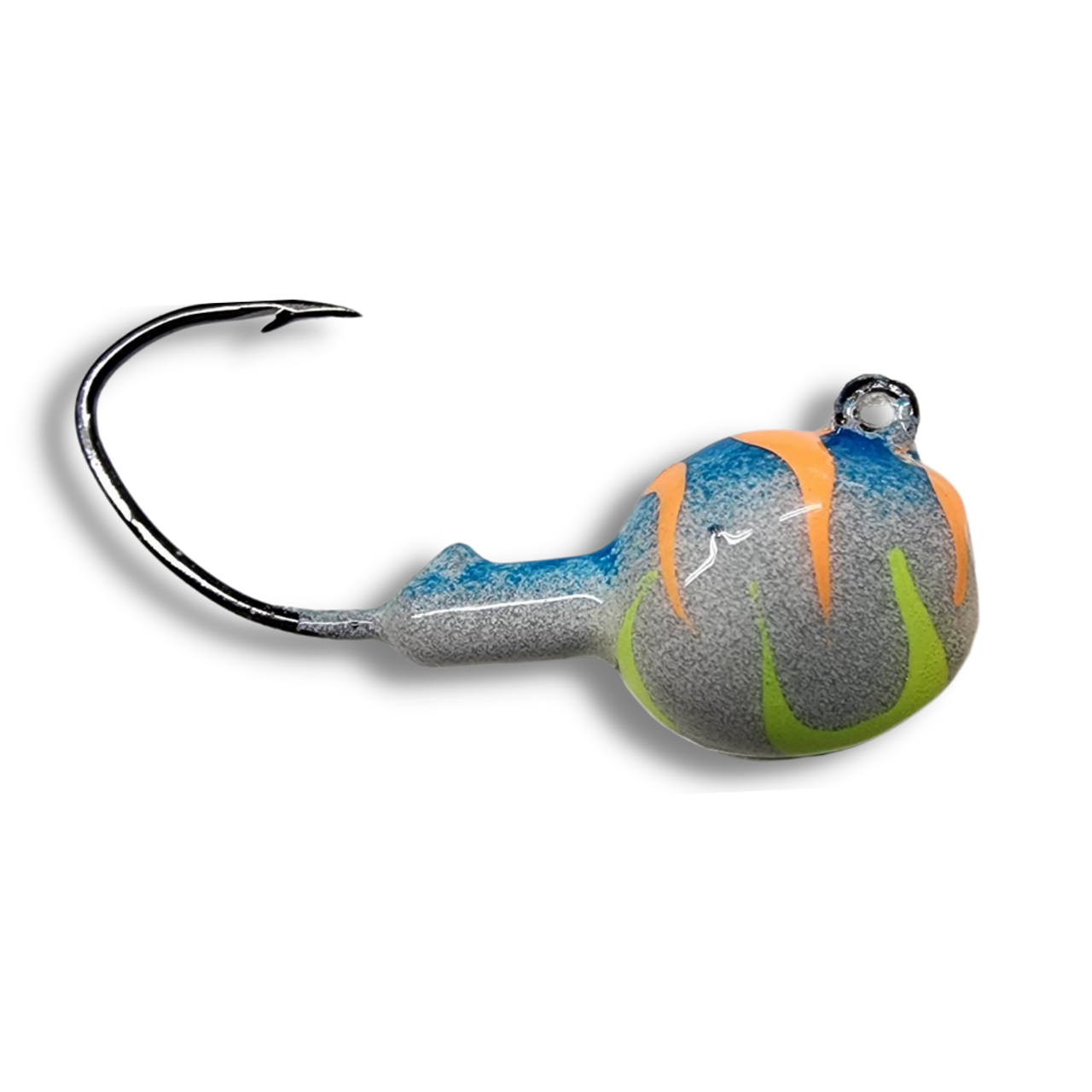 Great for all your walleye and Perch needs, These hooks are a Great addition to anyone's tackle collection.

These Jigs are great to use in Low lights conditions, the are Painted with a very durable Powder paint and have a second protective coating on them as well. They are Painted in our custom KRYPTONITE GLOW they are poured on a Eagle Claw Little Nasty Hook .