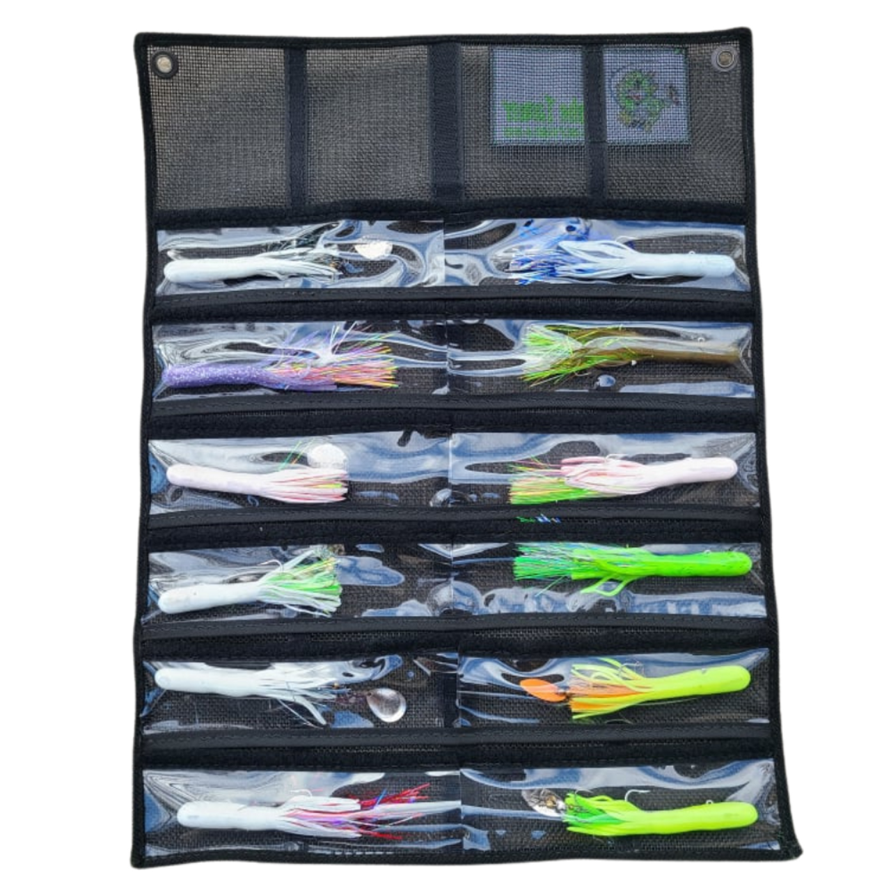 This is a Great Starter Pack for anyone staring out if the lake trout world, you get the starter Pack 

Deep Set 1,2 which includes 6 Tubes and a Tube Tamer. 



This is a Revolutionary storage system for all your Lake Trout Jigging Tubes, or Crank Baits. 

Made of the Best Quality Materials and Made right here in CANADA.

The Back is a Premium Rubber Mesh and the front is a High Grade Plastic.

Specifically designed to keep your baits looking NEW and able to DRY out when you are off the water. 

 

  This system is able to store up to 18, 5.5 inch Tube Baits. 

