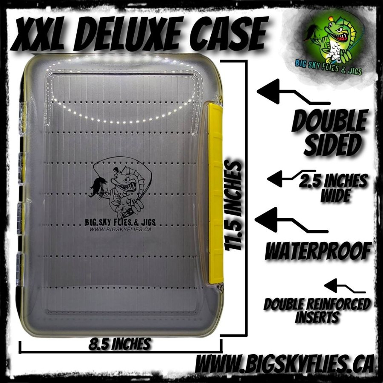 Waterproof Case DOUBLE Sided 

Heavy-Duty two-Sided Tackle Storage
Waterproof Seal
High Compression Hook Clips
Slotted Compression Foam for Protection or Extra Jig Storage
 

Fits Most 3/8 oz in Lighter Jigs and Most jigging Spoons 

 

Great addition for any angler to keep your tackle safe and sound