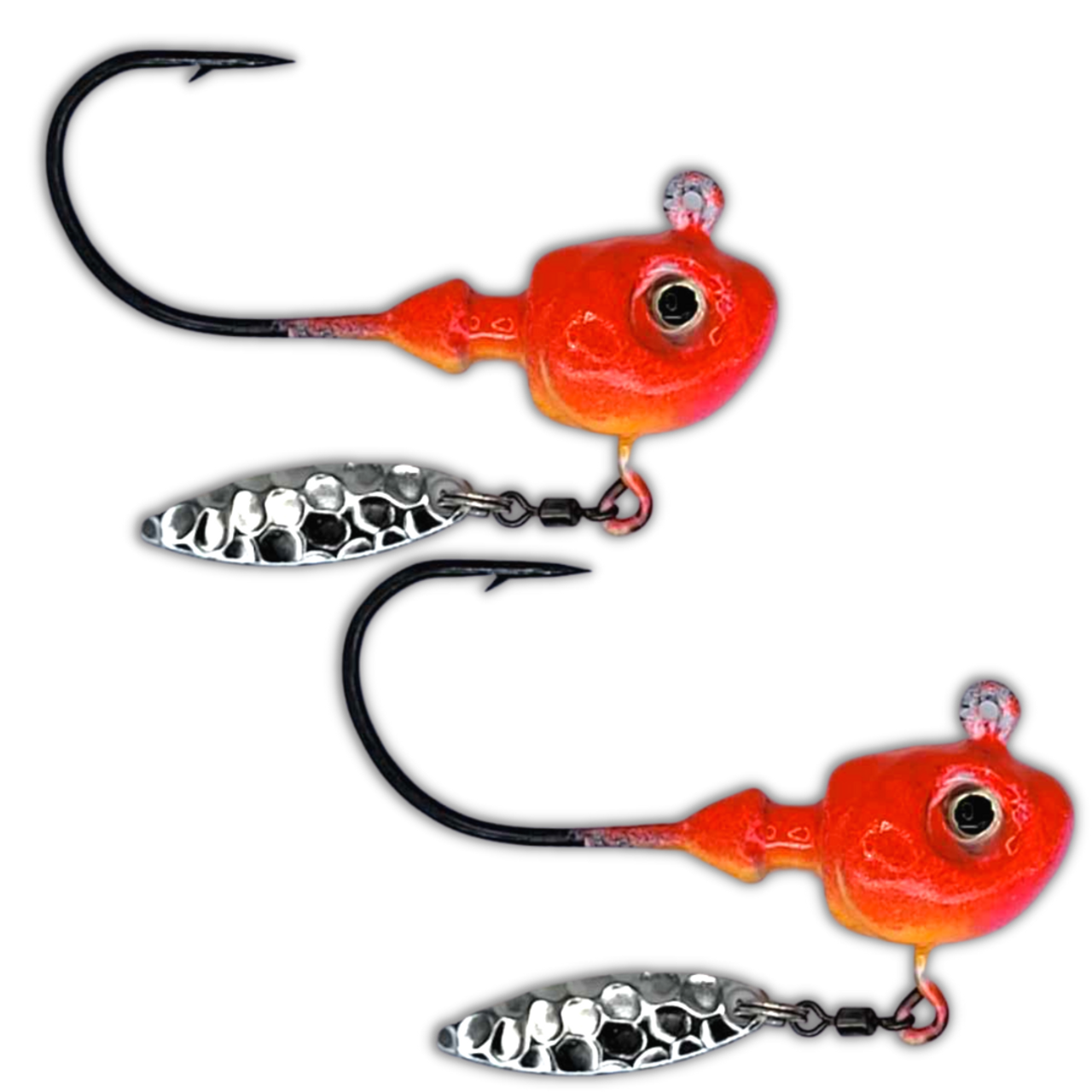 The HECLA HAMMER JIGS

These bad boys were custom created for meeting the needs of those anglers on Lake Winnipeg or needing a beefed up hook. They feature a current cutting design, 3D eyes, stout strong reinforced lead style and a beefy wide gap hook perfect for pairing with plastics and large minnows but still enough real estate to get a great hook set 10 out of the 12 designs feature Kryptonite Glow Paint Jobs.

We have a selection of them paired with willow leaf flasher blades and a selection without flashers.

You choose flasher or no flasher and which size.

1 oz, 1/2 oz, 1/4 oz

These are multi species and multi purpose for targeting large greenbacks, burbot, lake trout and pike.

 

 