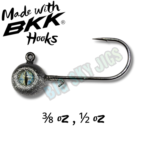 Key Technical Features:

BKK Black Nickel High Carbon Hook — Maximum strength, minimal glare, and superior hook penetration

FFS-Optimized Design — Symmetry and density tuned for clear, consistent sonar returns

Hydrodynamic Head Shape — Cuts water efficiently for precise lure control and fast descent rates

Custom Big Sky Kryptonite Glow Finish — High-visibility glow paint system for enhanced tracking and strike response

Wire Bait Keeper — Secure hold without compromising action or soft plastic integrity

Ideal For — Forward Facing Sonar applications, suspended fish, and precision vertical presentations