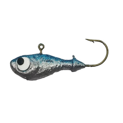 Ultra Minnow 

Alysha’s #1 Tackle Box Go To

Looking for realistic presentation of a jig? Then look no further. The ultra minnow jigs have great detail including gill plates, fins, lips, scales and recessed eyes and pronounced brow. Also includes center balanced feature  and 90 degree eye that make these great for vertical jigging and trolling because they mimic horizontal swimming motion of a natural minnow. With our clean and simple UV paint designs we wanted to ensure that the details of the actual jig are not over coated and hidden.  These are also an excellent option for tying bucktail and maribou on. 

1/8 oz are ideal for perch and panfish species. These are so like-like that perch are known to bite these even without bait. ¼ oz are idea size for walleye and pike. Has the walleye bite slowed down in the heat of the day? Then contact us about getting 3/8 oz to 5/8 oz ultra minnows, then you can attach a swivel to them and troll them. The sleek design allows for excellent trolling action, tipped with a dew worm, leech, or favourite soft plastic, they slice through the water as if they, themselves are swimming along. 
